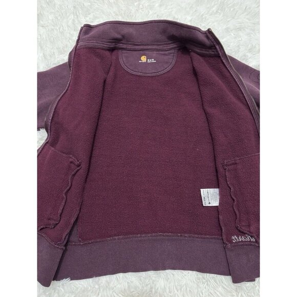 CARHARTT Women Purple Full Zip Fleece Jacket Lined Work Outdoors MEDIUM Spellout - Picture 11 of 13